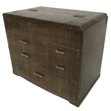 Japanese Wooden Sewing Box Haribako Vtg Tansu Trinket Chest 5 Drawers Brown T407