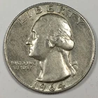 1964 Washington Quarter - About Uncirculated (AU) KM#164 90% Silver - WQ64PAU