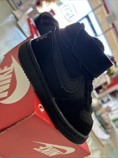 Nike Court Borough Mid Triple Black. SZ 3C 870027-001. New With Box. Toddler