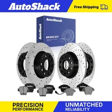 Front Rear Drilled Slotted Brake Rotors Ceramic Pads for VW Passat 2.5L V6