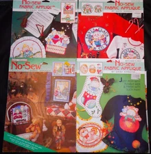 Lot 4 Daisy Kingdom No-Sew Fabric Appliques Christmas Autumn Babys First READ