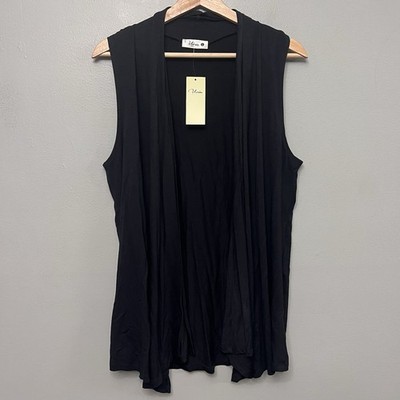 NWT Urim Apparel Women s Sleeveless Black Cardigan Made In USA Size Large