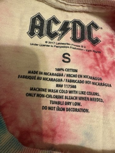 AC/DC “For Those About To Rock” Tie Dye T-Shirt Small 100% Cotton - Picture 3 of 4
