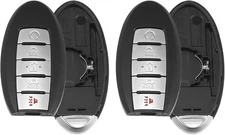 X AUTOHAUX 2pcs KR5S180144014 Car Key Fob Shell 5 Button Black, Silver Tone 