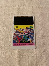 TRICKY PC engine software retro game in good condition with postcard