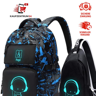 Rucksack Jungen Mädchen Schulrucksack Wasserdicht Reflektierend 30L