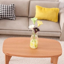 Elegant Wooden Miniature Coffee Table 1/12 Scale Handcrafts Doll House Furniture