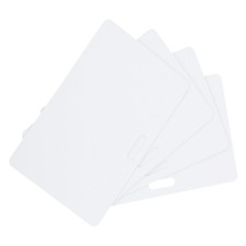 100 Pack Blank PVC Cards 15mil ID Cards with Horizontal Slot Punch White