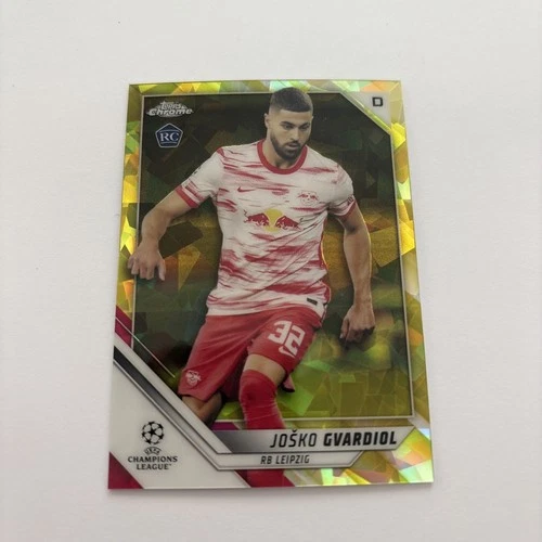 2021-22 Topps Chrome UEFA Sapphire Josko Gvardiol RC Rookie Yellow Refractor /99