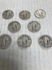 Lot of 8 Standing Liberty Quarter 25C Circulated Ungraded US Coins no dates