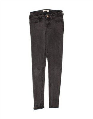Hollister Damen lange und schlanke Skinny Jeans US 7 Medium W28 L33 grau AE06
