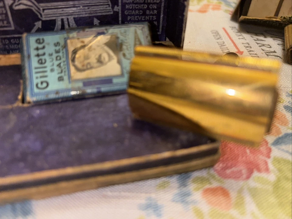 Navaja de seguridad Gillette GOLD TECH, excelente estado con hojas de caja hecha en EE. UU. Foto 2 de 4