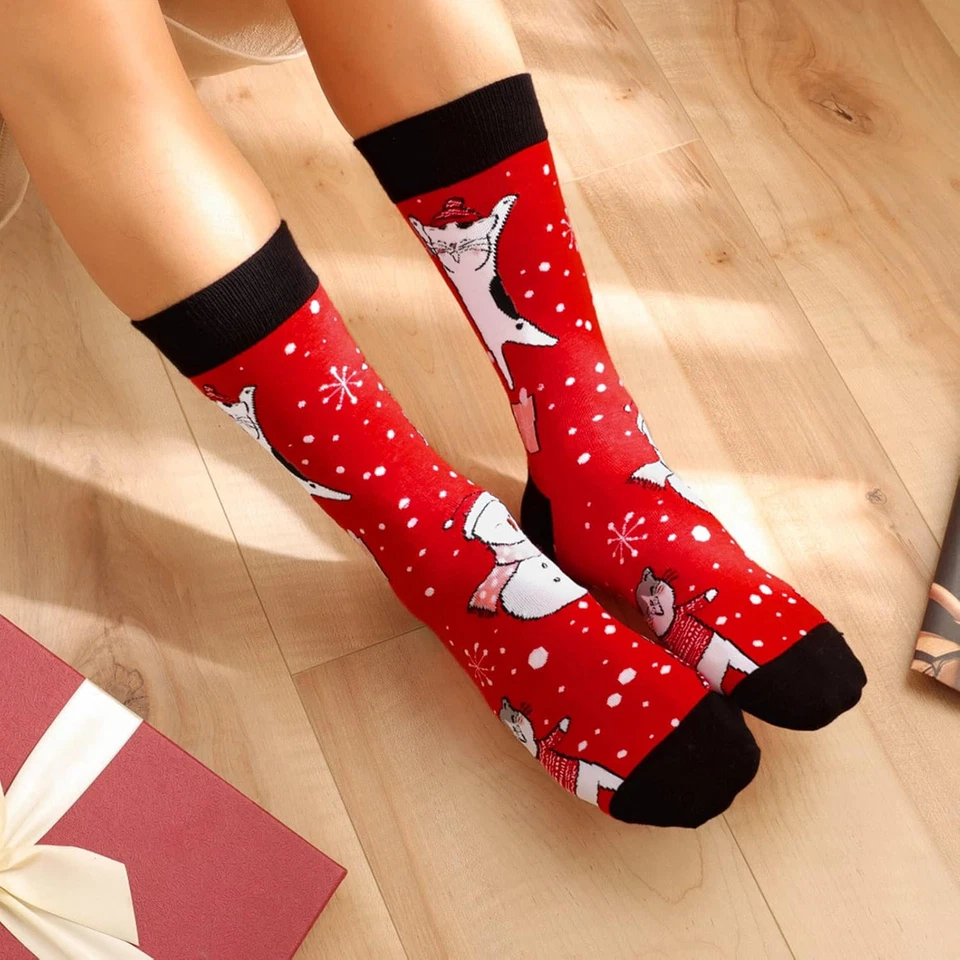 ZAKASA Calcetines Hombre Divertidos Navidad: Calcetines Dibujos De Algodón Navid - Imagen 4 de 4