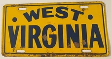 Vintage West Virginia Booster License Plate STEEL