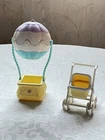 Vintage Fisher Price Smooshees Baby Stroller and Hot Air Balloon