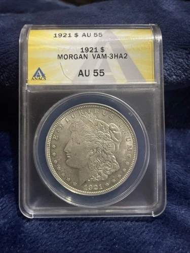 Silver 1921 Morgan Dollar AU 55 VAM-3HA2