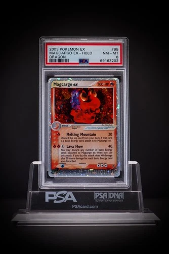 2003 POKEMON EX DRAGON #95 MAGCARGO EX-HOLO PSA 8