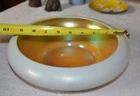 Antique Steuben Gold  Aurene on Calcite Art Glass centerpiece Bowl Dish 10"X3"