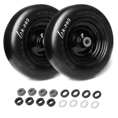 AR-PRO (2-Pack) 11x4.00-5 Flat 11 x 4.00-5'' Flat-Free, Black(Smooth Tread) 