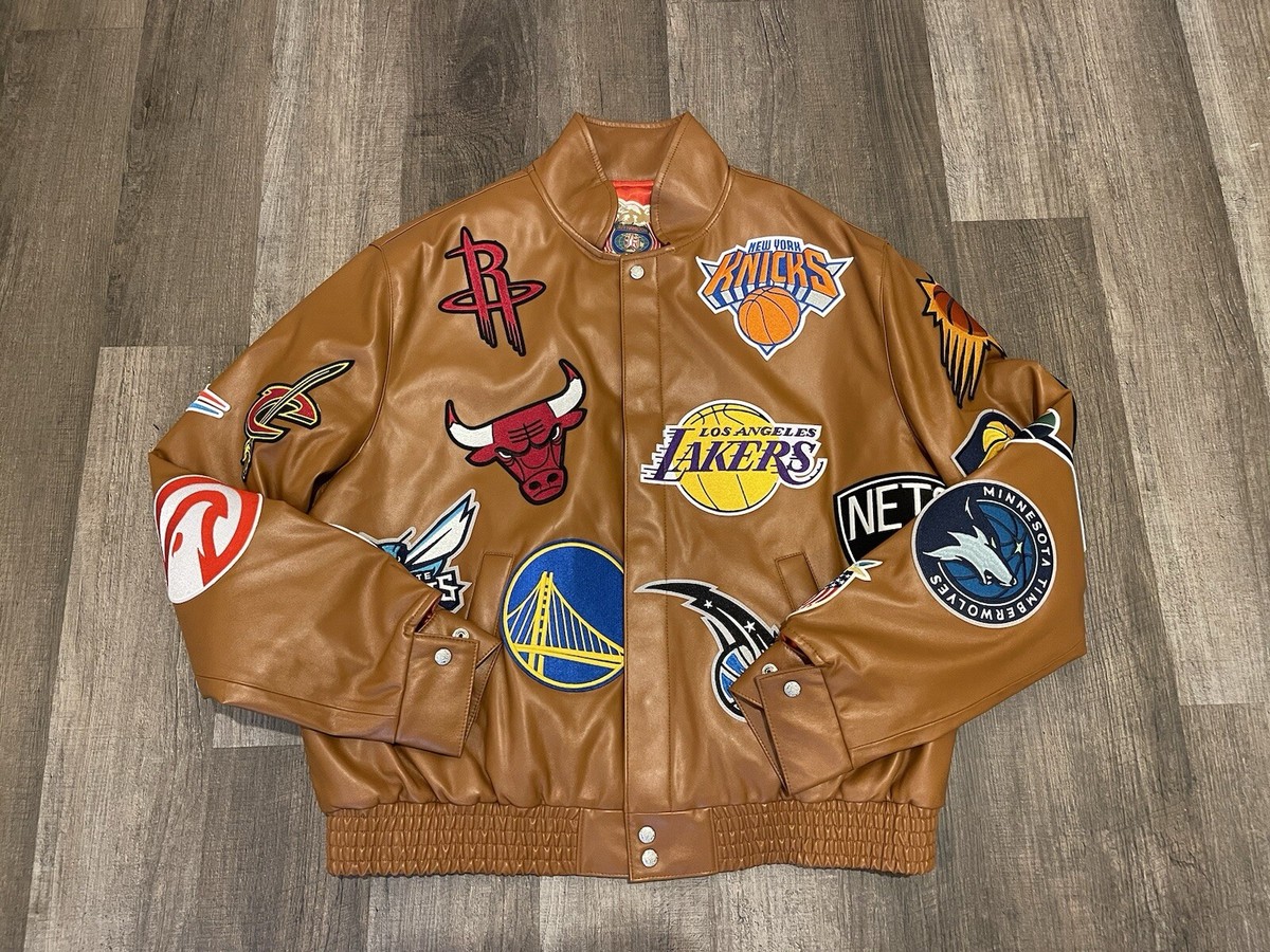 JEFF HAMILTON NBA ラプターズ カーター フットボールウェア Jeff Hamilton NBA Teams Logo Patch Vegan Leather Jacket