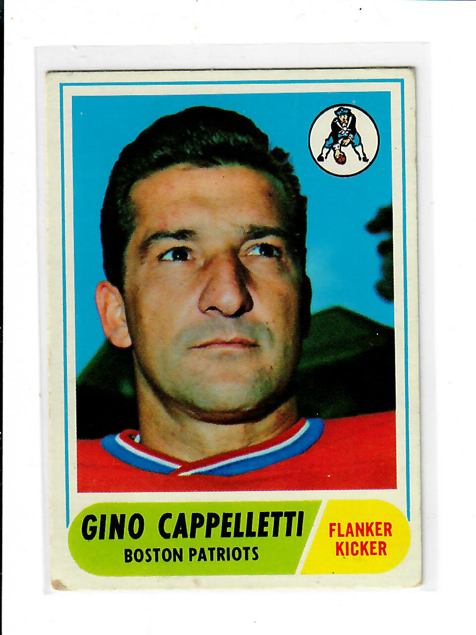 1968 TOPPS FOOTBALL # 98 GINO CAPPELLETTI NICE CARD