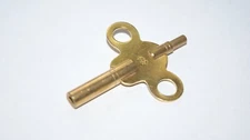 BRASS DOUBLE END WING KEY SIZE 4/3 NEW CLOCK PARTS
