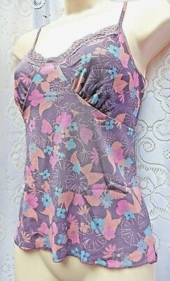 Beautiful Camisole Two Layer Muted Pastel Colours Stretch Fabric  Size 14/16