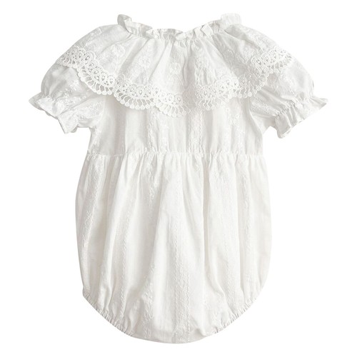 Baby Girl Bodysuit Sweet Romper Boho Jumpsuit Toddler Lapel Ruffled Birthday - Bild 21 von 38