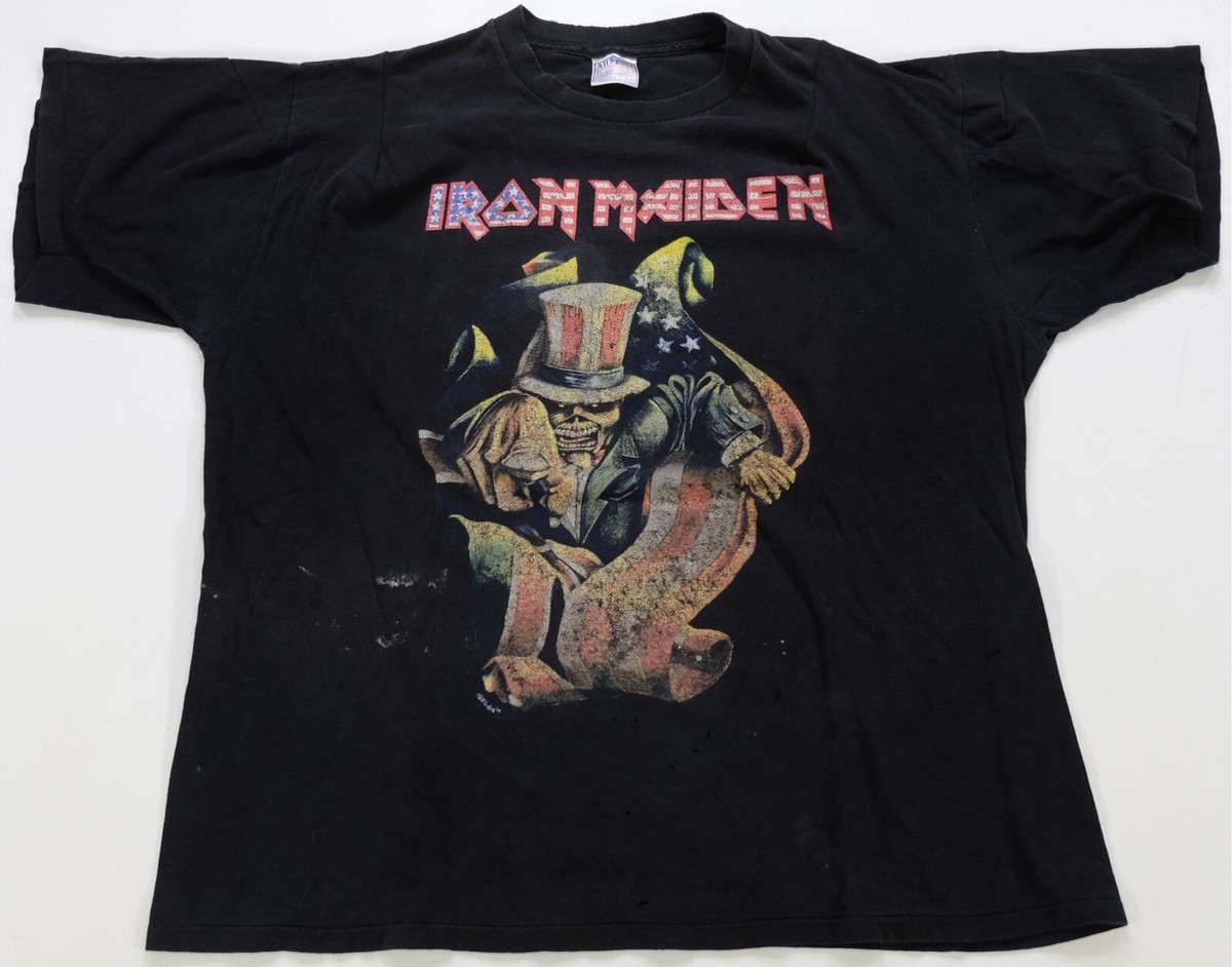 90s IRON MAIDEN vintage Tシャツ　ムスカ・マジカ Rare VTG ALL SPORT Iron Maiden Eddie the Head Uncle Sam Patriot T