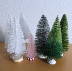 Vtg -Now Mini Christmas Bottle Brush Tree Mix Lot Mica + Snow Flocked + Glitter  — photo 7