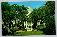 Capitol Building Exterior Front View Augusta Maine ME 60s Vtg Chrome Postcard