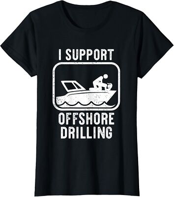 Sailing Boating I Support Offshore Drilling Boat Life Ladies' Crewneck T-Shirt