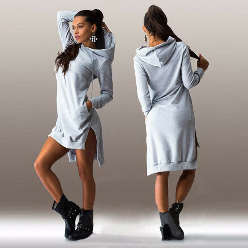 Women's High Low Hooded Dress Hoodies 