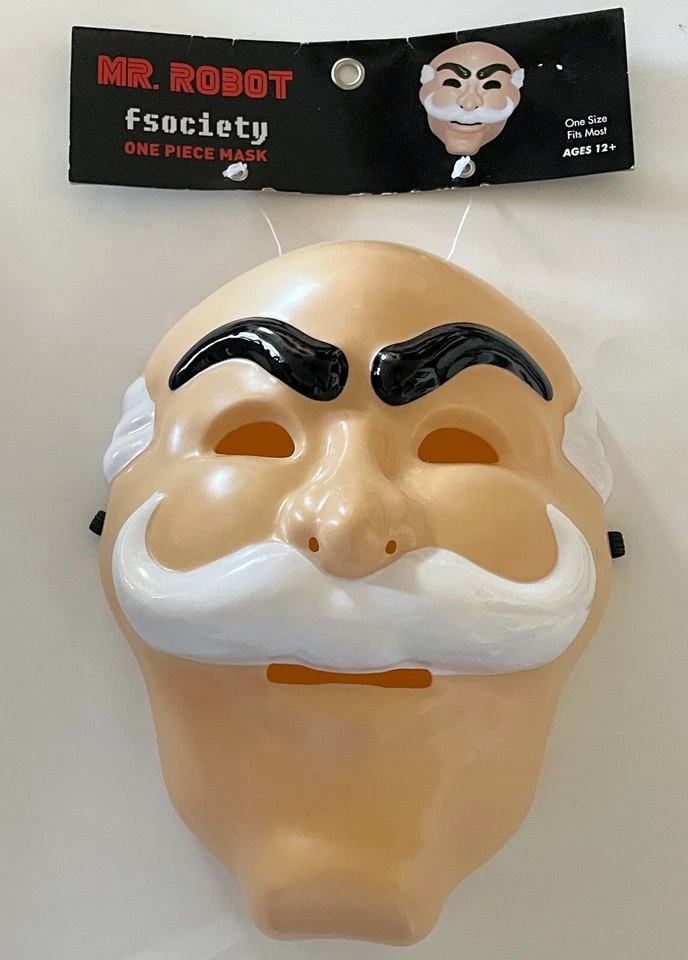 Mr. Robot Fsociety Adult Halloween Plastic Full Face Costume Mask Cosplay NEW - Image 4 of 4
