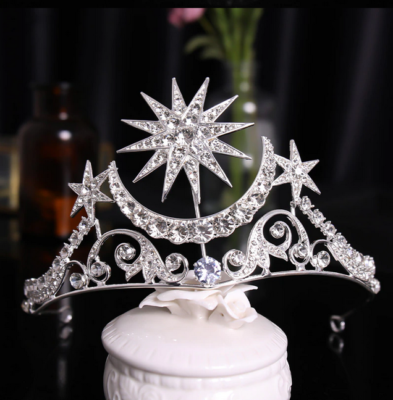 Star sun silver crystal rhinestone tiara crown Celestial Bridal Tiara Wedding Tiara STARBURST Tiara | EDEN  main image 2