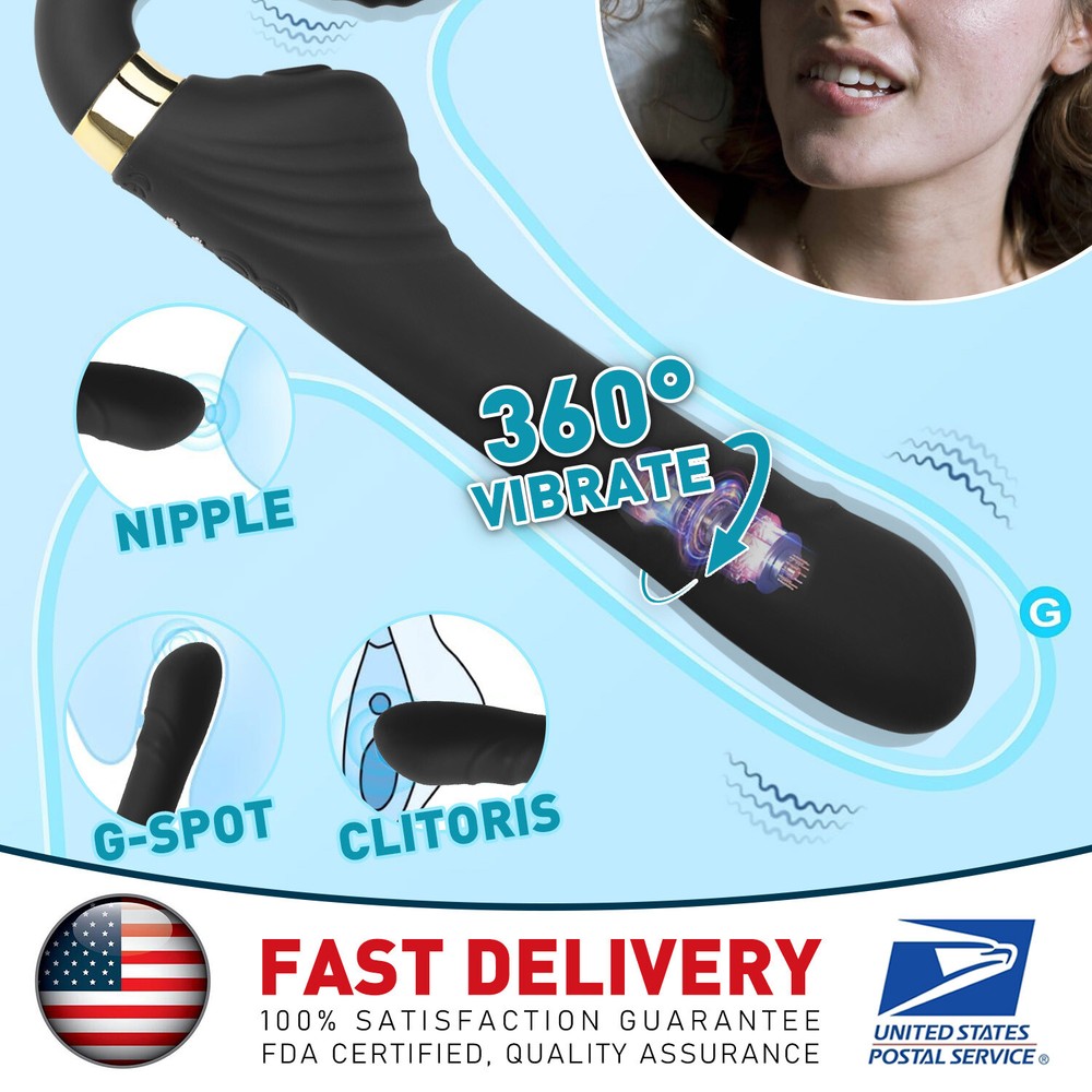 Rotating Thrusting G-Spot Rabbit Vibrator for Powerful Solo or Couple Play  