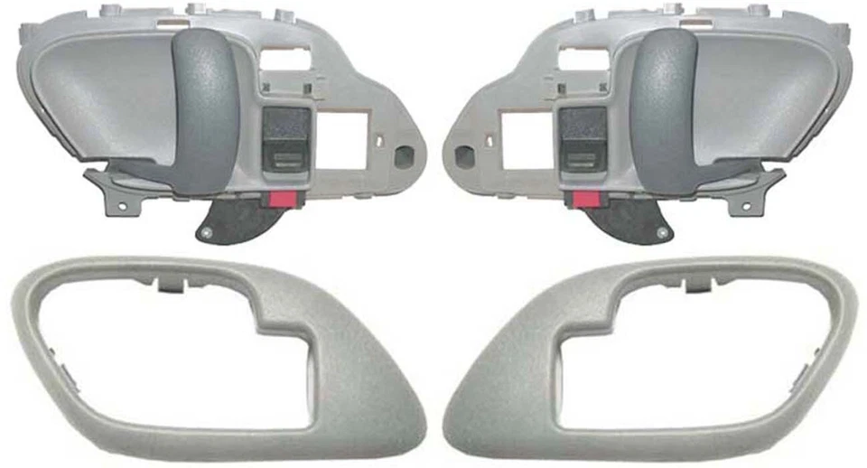 Juego de 4 manijas de puerta interiores para camioneta Chevy GMC Tahoe Suburban con biseles grises Foto 2 de 4