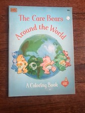 Vintage 1984 The Care Bears Coloring Book Happy House "Around The World"