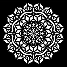 Mandala Medallion Stencil Template Walls Cakes Pillows 7 3/4" Diameter