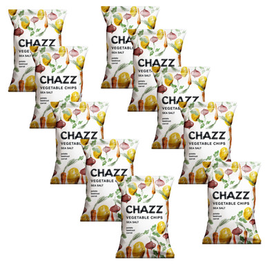 CHAZZ Salted  3 Vegetable chips : Potato, Carrot, Beetroot 10PACK x 75g
