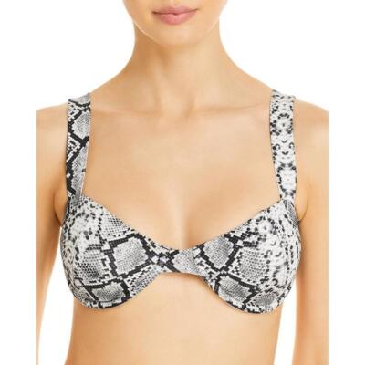 NWT AQUA Swim Black Cream Snake Underwire Swim Bikini Large Medium yno1423