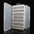 14 Slots Double Side Plastic Fishing Lures Hooks Spoons Tackle Box Storage Case