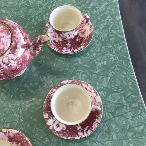 Royal Winton Grimwades Chintz Pink Rose Teapot W/ 4 Cups And Saucers - Foto 4 di 10