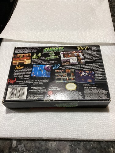 Snes Game Complete In Box Zombies Ate My Neighbors Super Nintendo - Picture 7 of 10