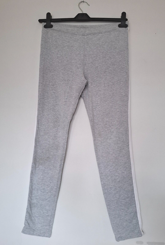 LEGGINGS 'SUR' GRIS CLARO 14 IL 29" MEZCLA ALGODÓN, JASPEADO, RAYAS LATERALES