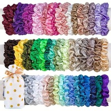 50 Pack Hair Scrunchies Velvet Scrunchy Bobbles Elastic Hair Bands Holder UK