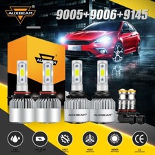 AUXBEAM 9005 9006 9145 LED Headlight Fog Kit for Chevy Silverado GMC Sierra 1500
