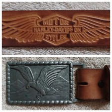 Harley Davidson 70's AMERICAN Bald Eagle General Leather Pewter Belt Buckle USA