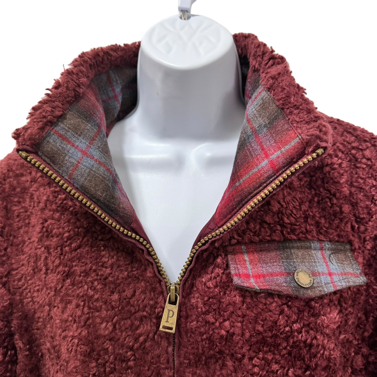 Pendleton Jacket Women’s Size Medium Burgundy She… - image 2