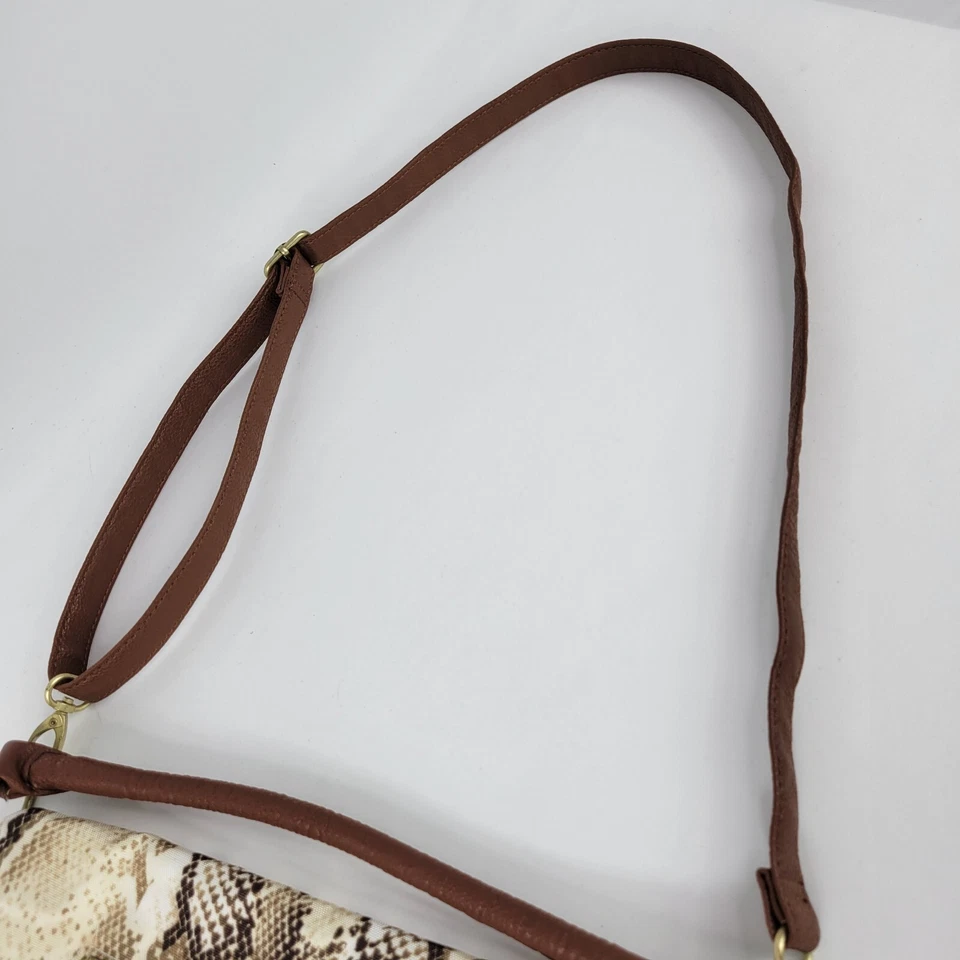 Bolso Bandolera Antiguo Azul Marino Estampado Serpiente Payton Solapa Cartera Nylon Imitación Cuero Foto 4 de 4